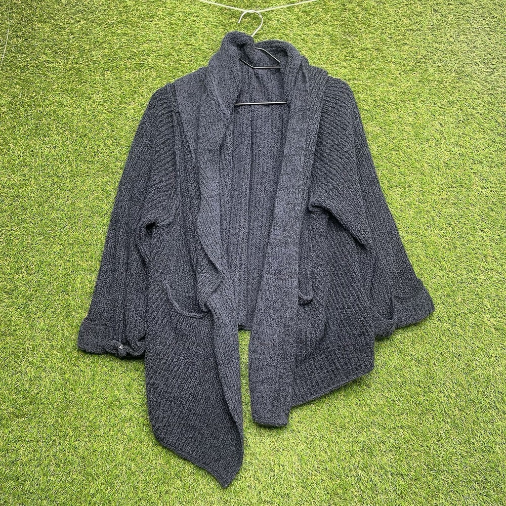 Free People Cardigan Sweater Womens XS Navy Blue Oversized Cuffed Open Front
